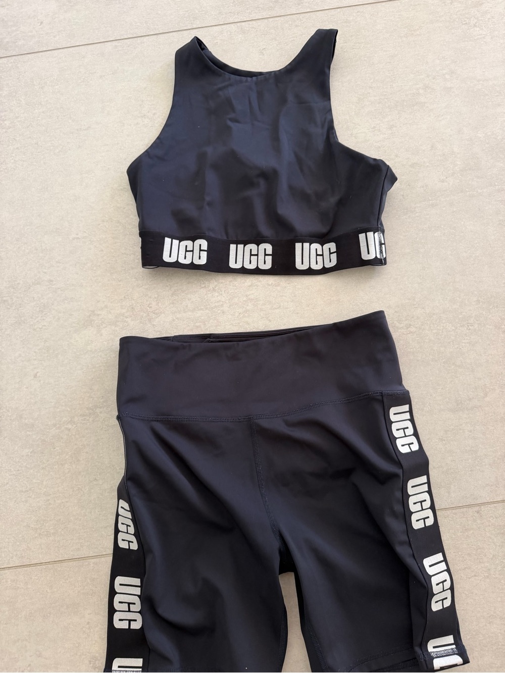 UGG Black Athletic Crop Top and shorts Set